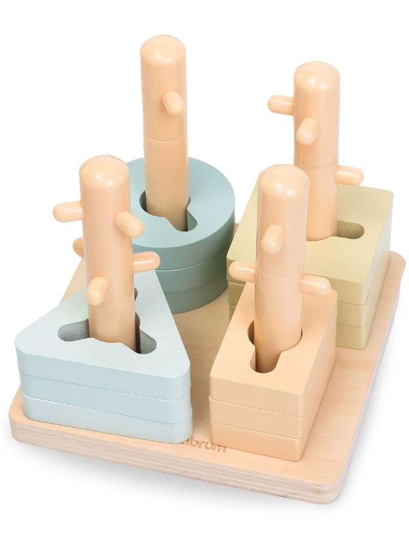 Conjunto de brinquedos montessori em madeira para crianças dos 2 aos 3 anos N/D - Kiabi