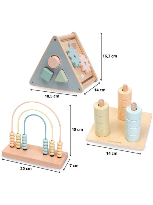 Conjunto de brinquedos montessori em madeira para crianças dos 2 aos 3 anos - Kiabi