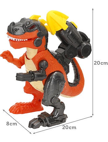 Conjunto de brinquedos robô vs. Dinossauro com sortimento de luz e som warrior tech