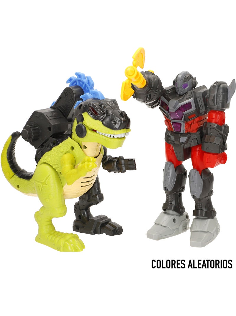 Conjunto de brinquedos robô vs. Dinossauro com sortimento de luz e som warrior tech N/D - Kiabi