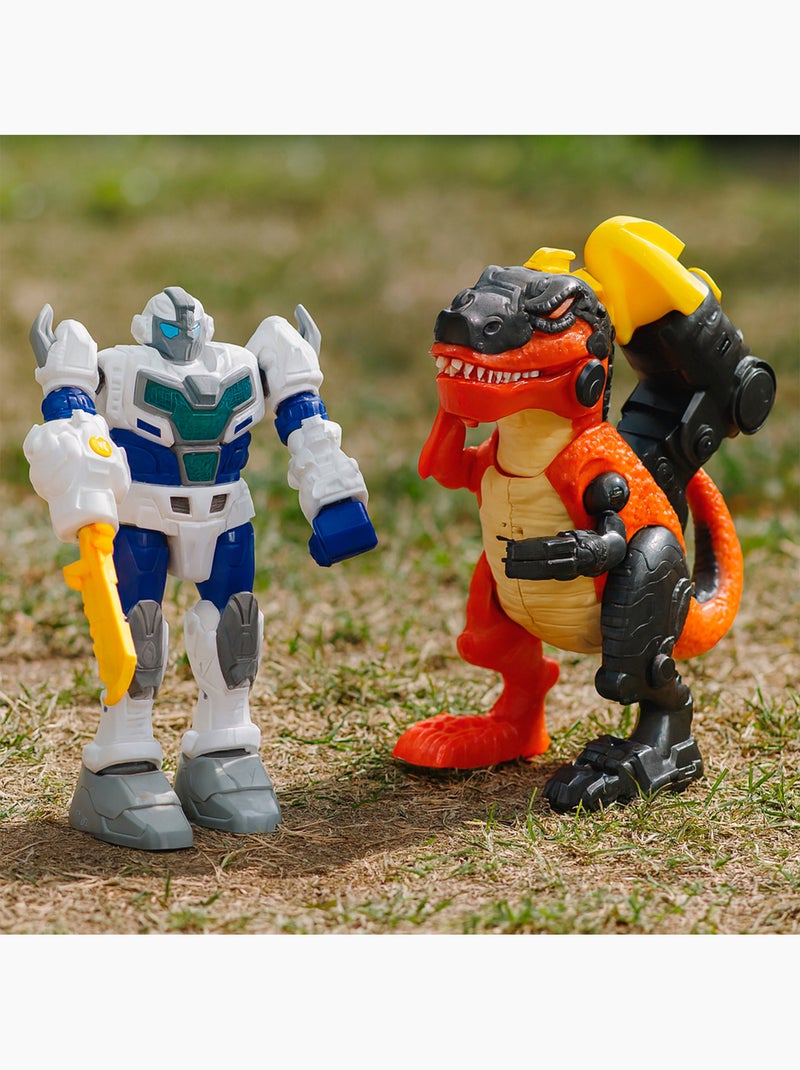 Conjunto de brinquedos robô vs. Dinossauro com sortimento de luz e som warrior tech N/D - Kiabi