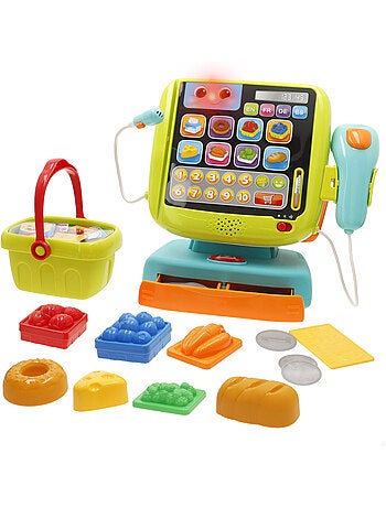 Conjunto de caixa registradora winfun 4 idiomas com luz e som