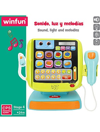 Conjunto de caixa registradora winfun 4 idiomas com luz e som