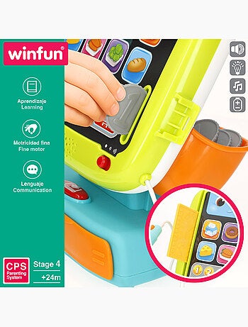 Conjunto de caixa registradora winfun 4 idiomas com luz e som