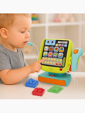 Conjunto de caixa registradora winfun 4 idiomas com luz e som