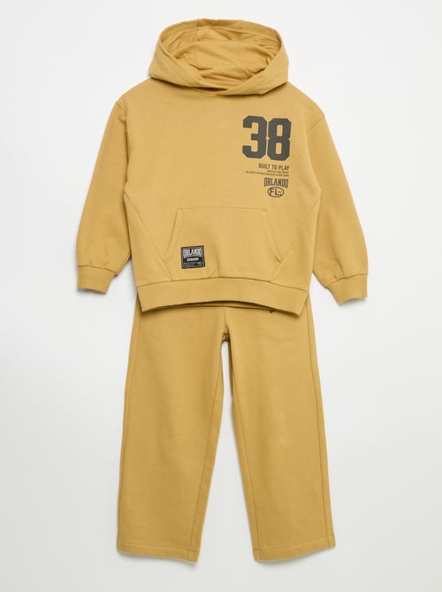 Conjunto de calças de jogging e sweat com capuz e fecho - 2 peças - Kiabi Conjunto de calças de jogging e sweat com capuz e fecho - 2 peças - Kiabi
