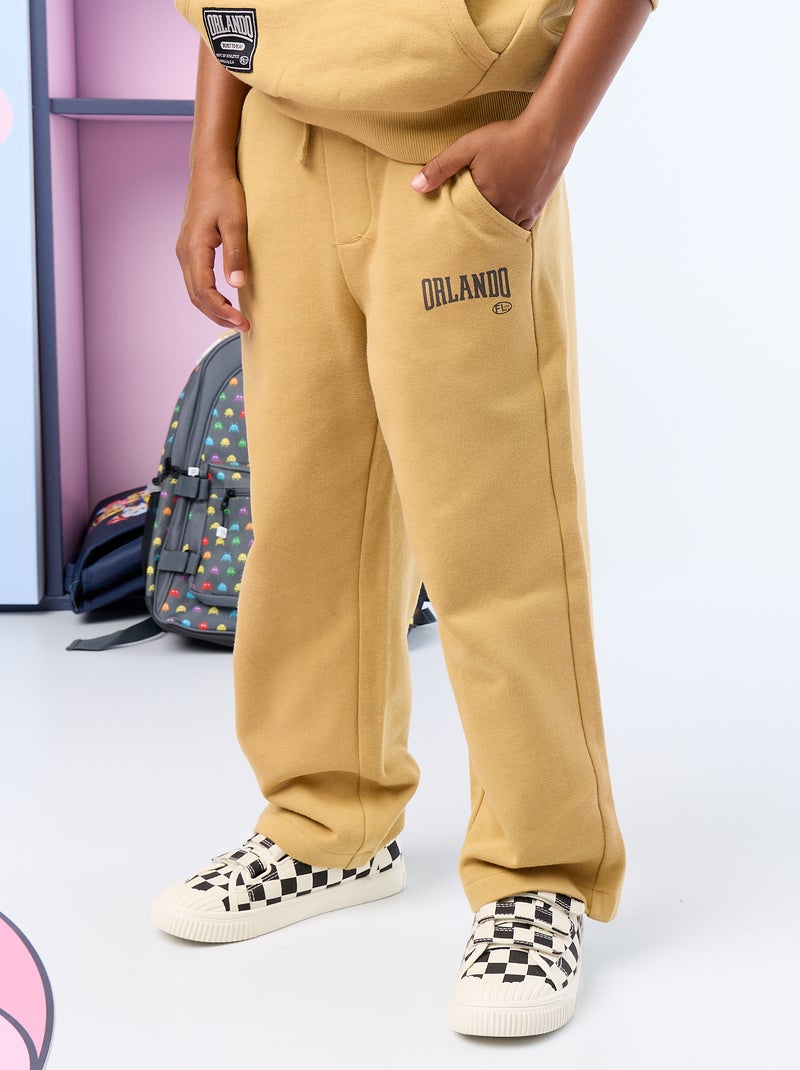 Conjunto de calças de jogging e sweat com capuz e fecho - 2 peças Amarelo - Kiabi