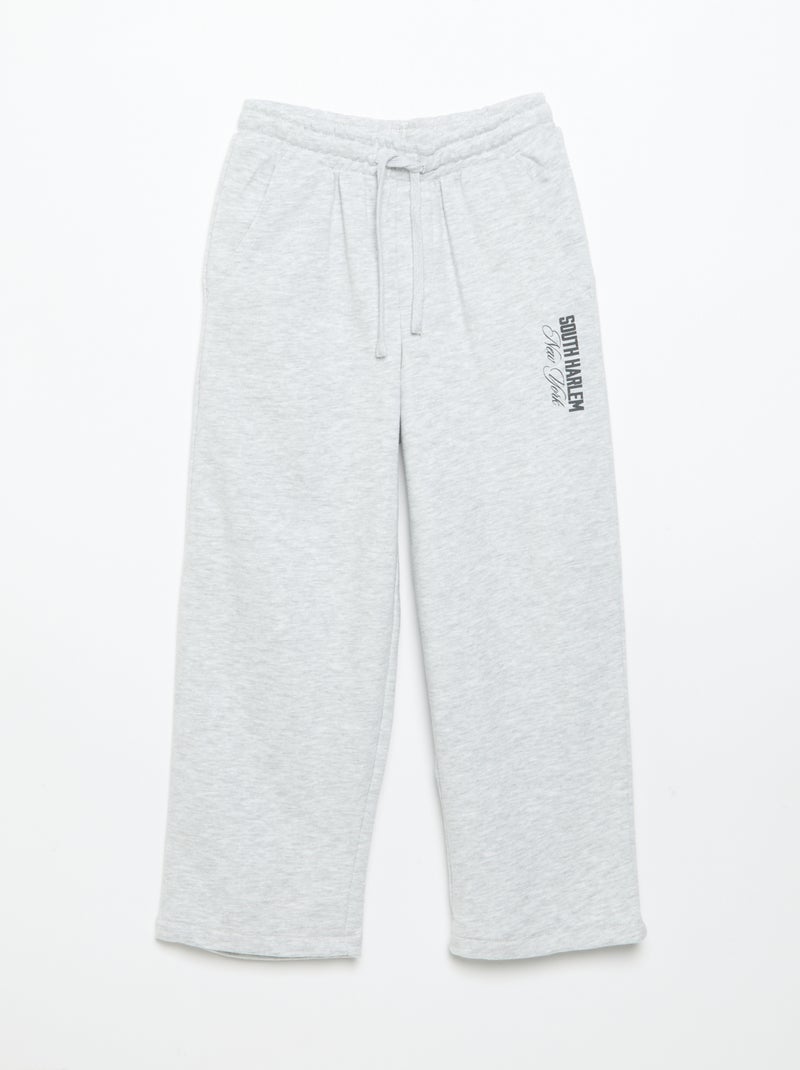 Conjunto de calças de jogging e sweat com capuz e fecho - 2 peças Cinza - Kiabi