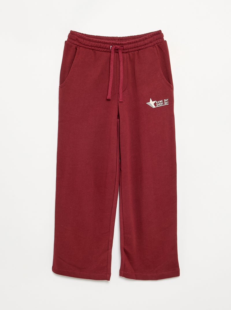 Conjunto de calças de jogging e sweat com capuz e fecho - 2 peças Vermelho - Kiabi