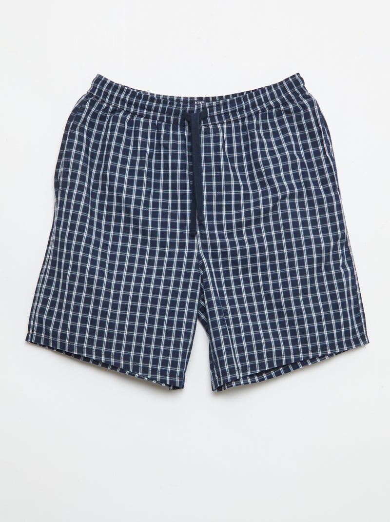 Conjunto de calções de noite com bolsos - 2 peças Azul - Kiabi