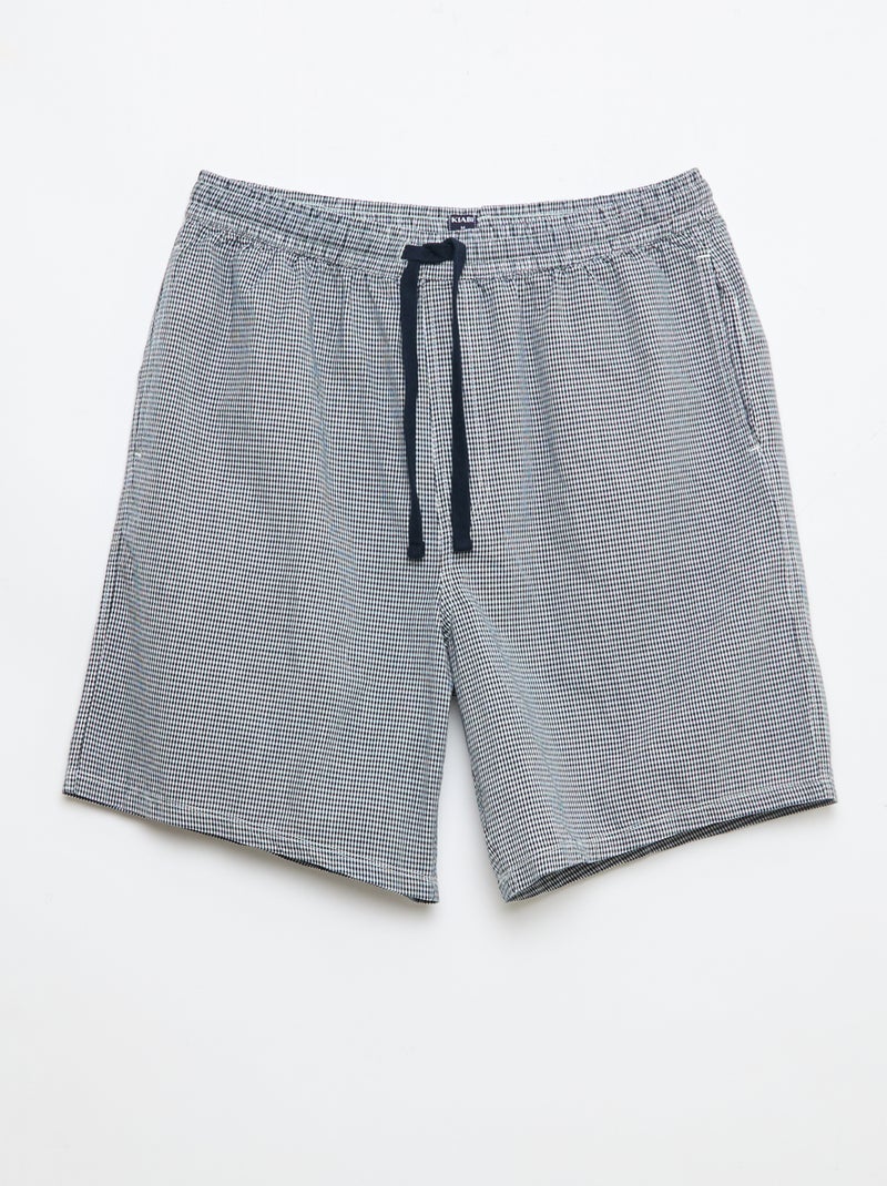 Conjunto de calções de noite com bolsos - 2 peças Azul - Kiabi