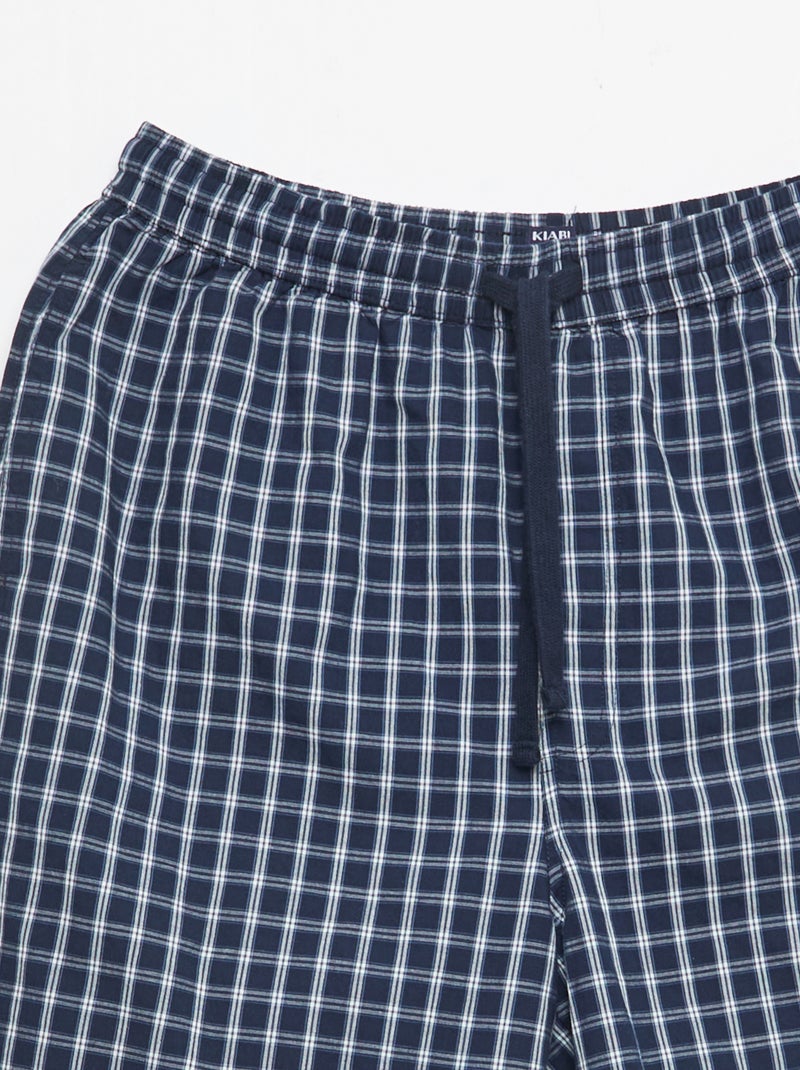 Conjunto de calções de noite com bolsos - 2 peças Azul - Kiabi