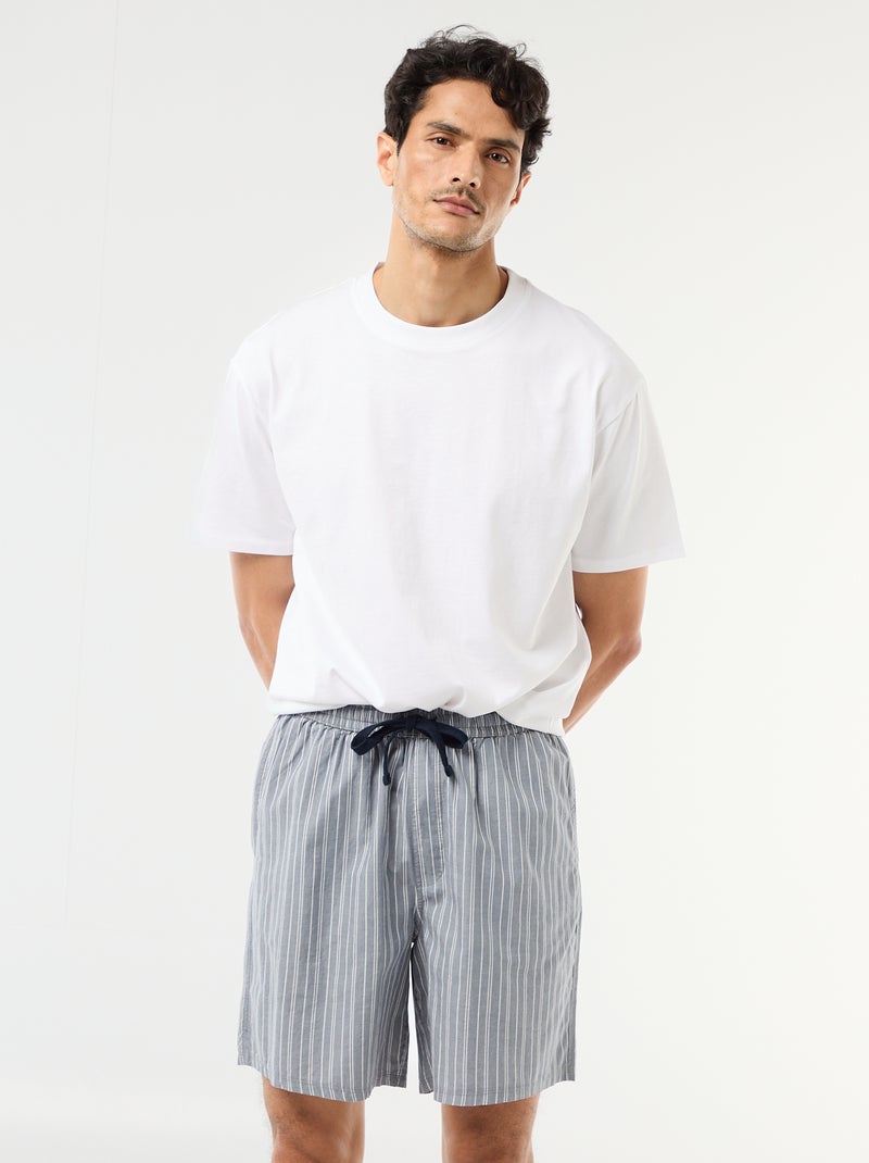 Conjunto de calções de noite com bolsos - 2 peças Cinza - Kiabi