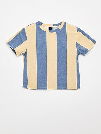 Conjunto de calções e T-shirt em malha felpuda