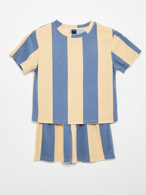 Conjunto de calções e T-shirt em malha felpuda - Kiabi