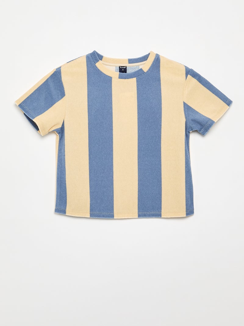 Conjunto de calções e T-shirt em malha felpuda Azul - Kiabi