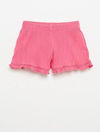 Conjunto de calções + top sem mangas em malha pointelle