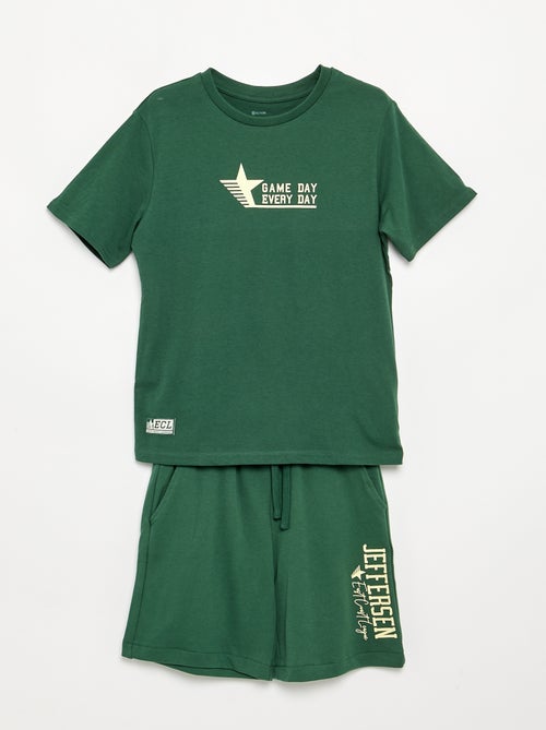 Conjunto de calções + t-shirt - 2 peças - Kiabi Conjunto de calções + t-shirt - 2 peças - Kiabi