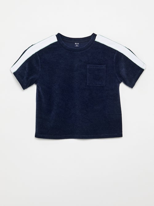 Conjunto de calções + T-shirt com faixas contrastantes - Kiabi