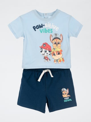 Conjunto de calções + t-shirt 'Patrulha Pata' - 2 peças