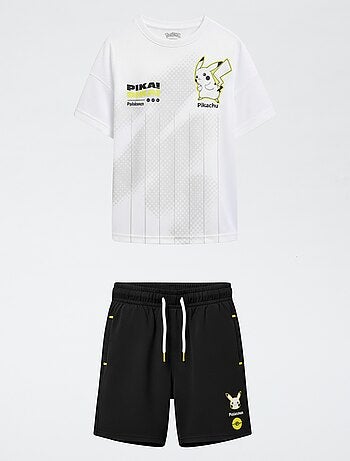 Conjunto de calções + t-shirt 'Pokémon' 'Pikachu' - 2 peças