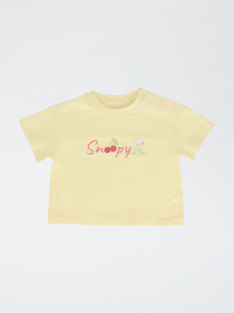 Conjunto de calções + T-shirt 'Snoopy' Amarelo - Kiabi