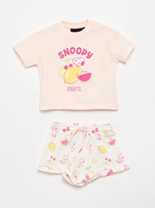 Conjunto de calções + T-shirt 'Snoopy' - Kiabi