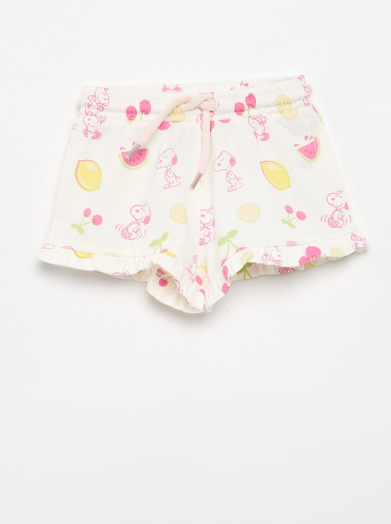 Conjunto de calções + T-shirt 'Snoopy' Rosa - Kiabi