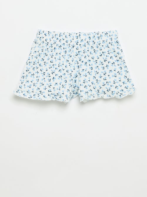Conjunto de calções + top sem mangas em malha pointelle - Kiabi