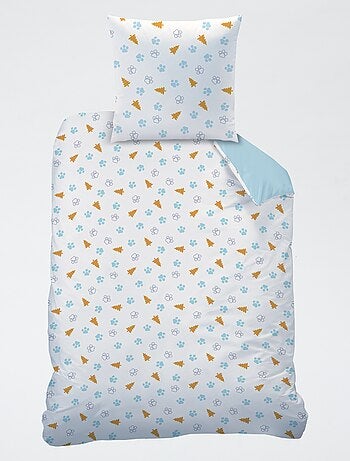 Conjunto de cama 1 pessoa 2 peças 'Patrulha Pata': capa de edredão + 1 fronha