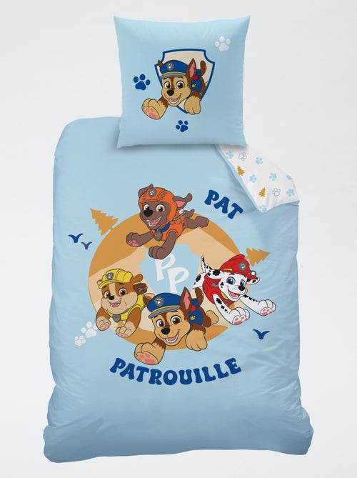 Conjunto de cama 1 pessoa 2 peças 'Patrulha Pata': capa de edredão + 1 fronha - Kiabi Conjunto de cama 1 pessoa 2 peças 'Patrulha Pata': capa de edredão + 1 fronha - Kiabi