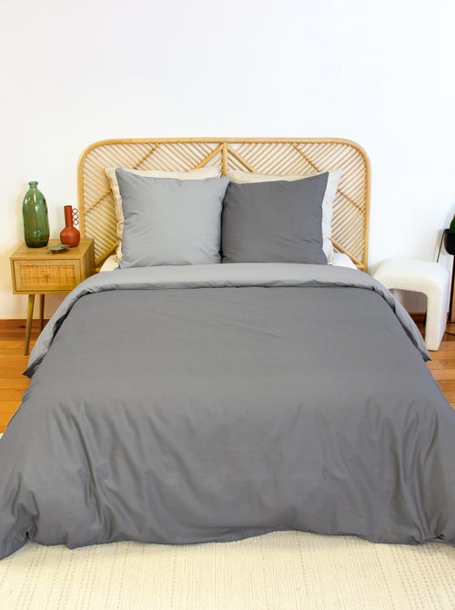 Conjunto de cama + 2 fronhas de algodão liso 240x220 - 260x240 - Kiabi