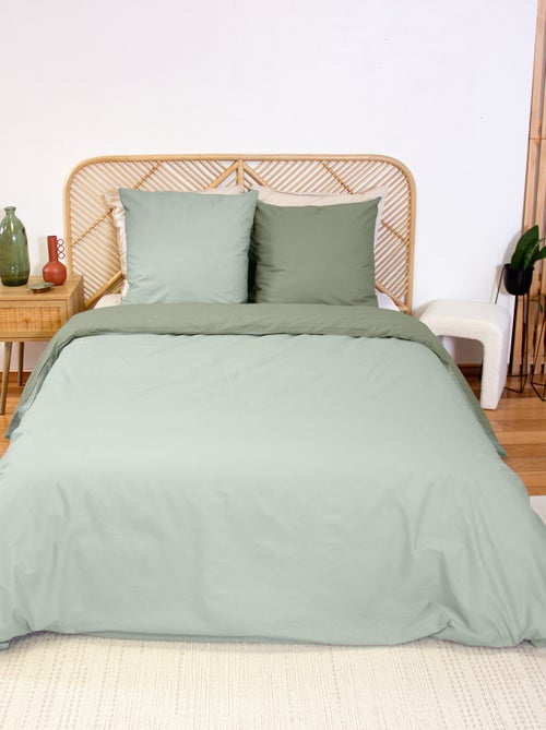 Conjunto de cama + 2 fronhas de algodão liso 240x220 - 260x240 - Kiabi