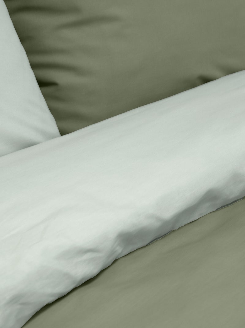 Conjunto de cama + 2 fronhas de algodão liso 240x220 - 260x240 Verde - Kiabi