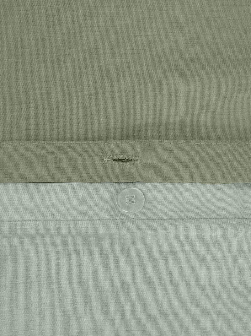 Conjunto de cama + 2 fronhas de algodão liso 240x220 - 260x240 Verde - Kiabi