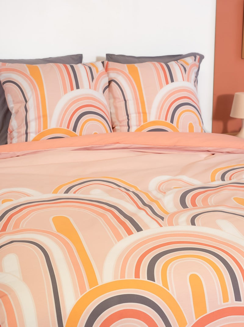 Conjunto de cama 3 peças 2 pessoas - Capa de edredão + 2 fronhas de almofada Laranja - Kiabi