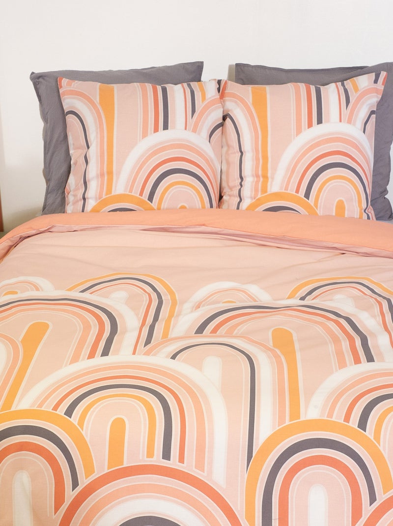 Conjunto de cama 3 peças 2 pessoas - Capa de edredão + 2 fronhas de almofada Laranja - Kiabi