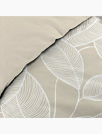 Conjunto de 3 peças de roupa de cama em algodão com padrão de folhas, capa + fronhas