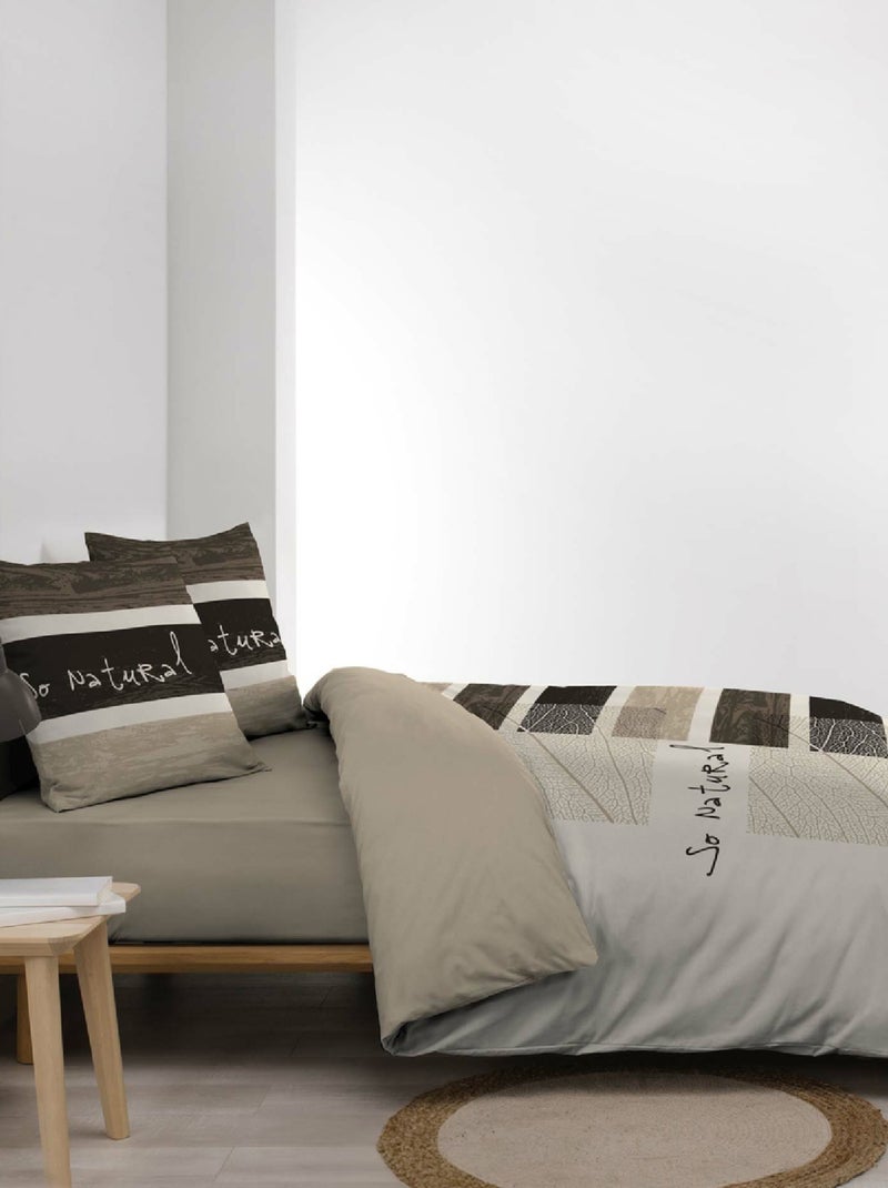 Conjunto de cama algodão so natural douceur d'intérieur Bege-cinza - Kiabi