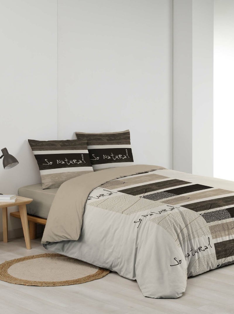 Conjunto de cama algodão so natural douceur d'intérieur Bege-cinza - Kiabi