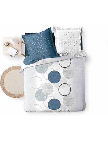 Conjunto de cama algodão voie lactee bleu douceur d'intérieur