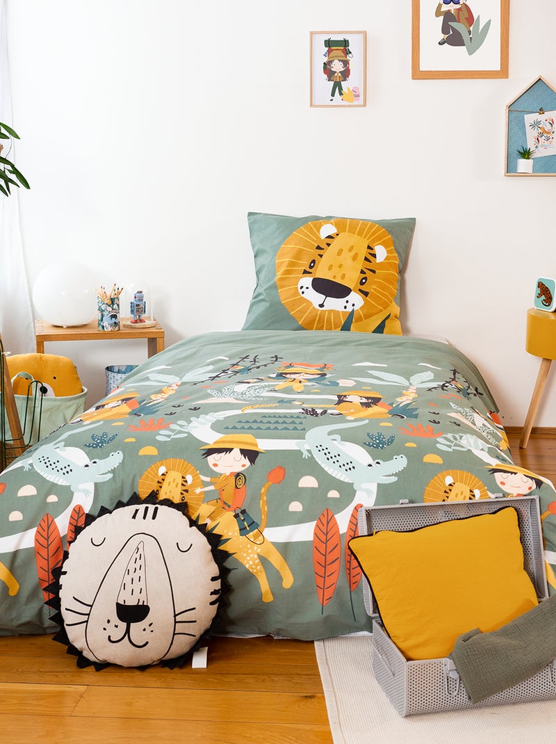 Conjunto de cama 'Animais' - Solteiro VERDE - Kiabi