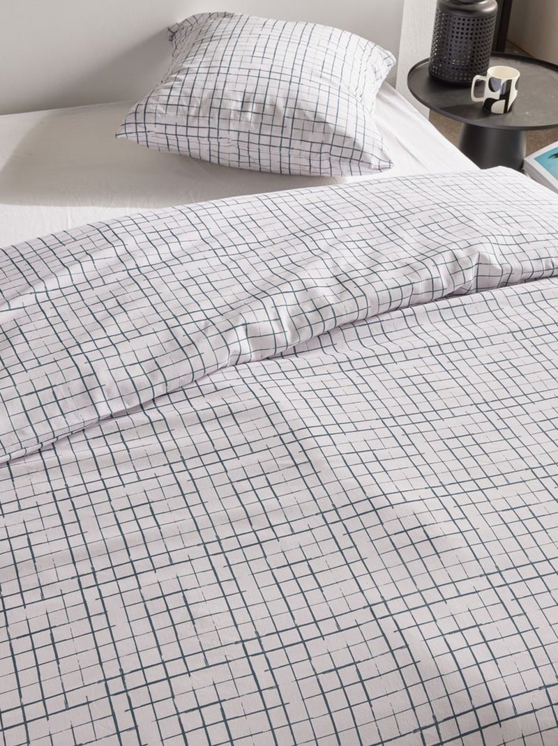 Conjunto de cama aos quadrados!   - Casal BRANCO - Kiabi
