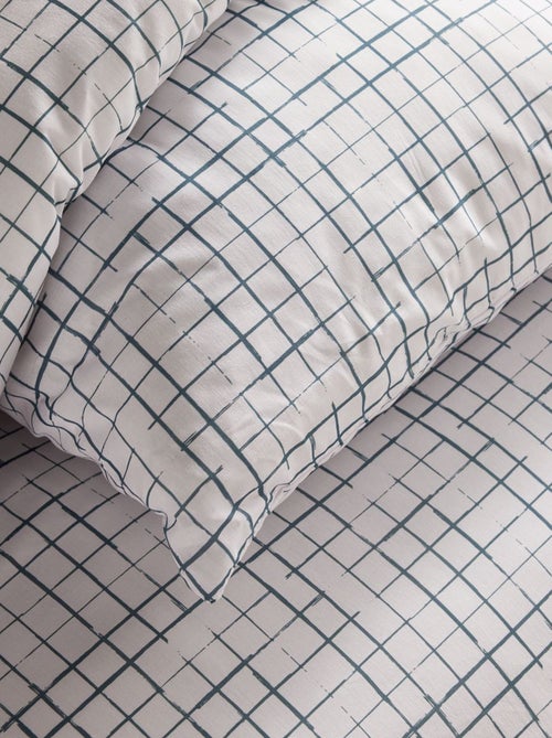 Conjunto de cama aos quadrados!   - Casal - Kiabi