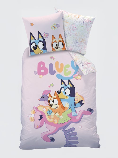 Conjunto de cama 'Bluey' 2 peças - 1 capa de edredão individual + 1 fronha - Kiabi