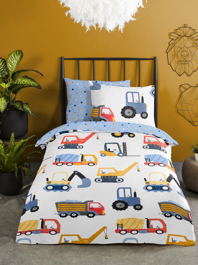 Conjunto de cama 'Carros' - Solteiro AZUL - Kiabi