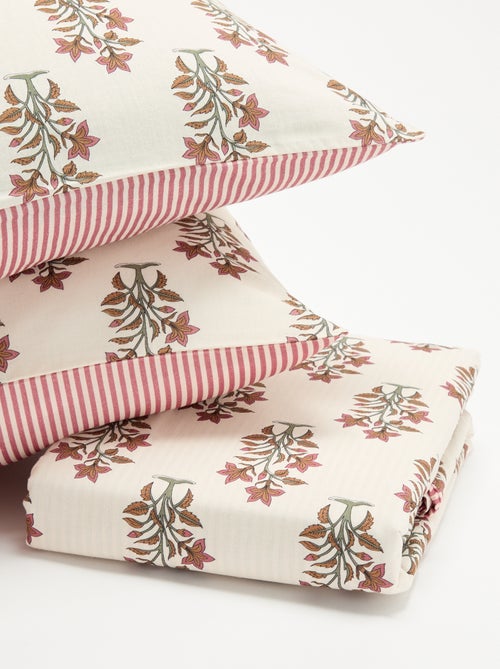 Conjunto de cama casal - 1 capa de edredão + 2 fronhas - Kiabi