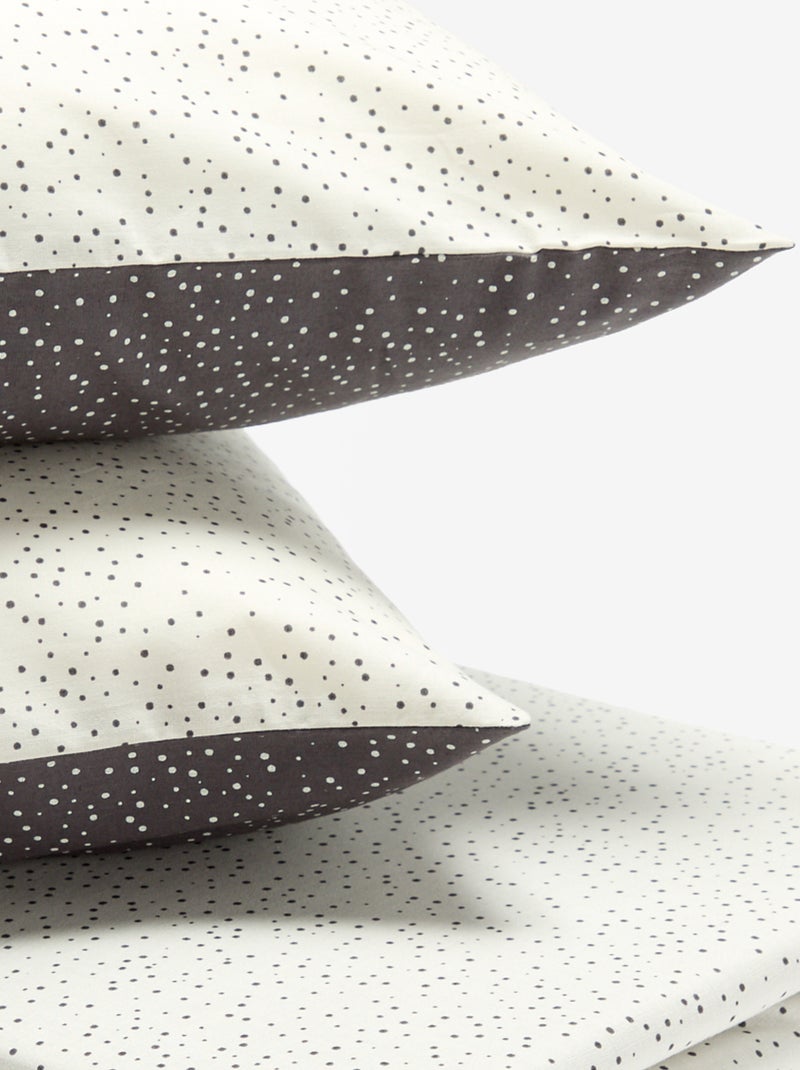 Conjunto de cama casal - Capa de edredão + 2 fronhas - KIABI Home Cinza - Kiabi