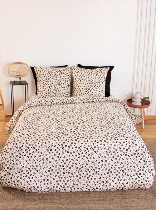 Conjunto de cama com estampa de leopardo - 2 pessoas - Kiabi