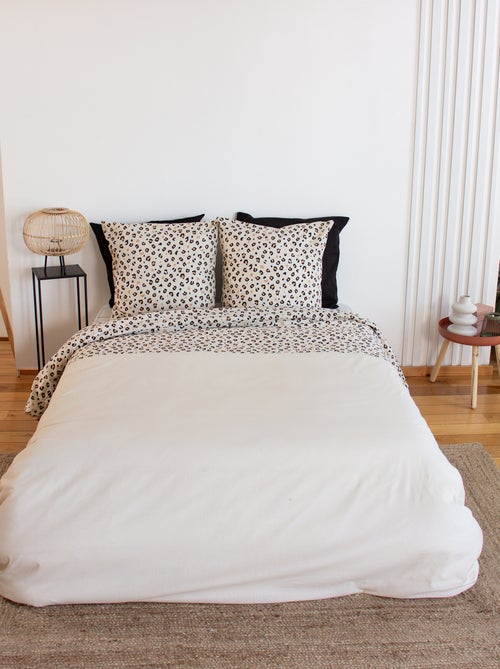 Conjunto de cama com estampa de leopardo - 2 pessoas - Kiabi
